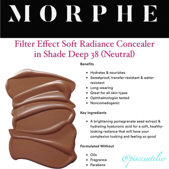Morphe Filter Effect Soft Radiance Concealer in Shade Deep 38 (Neutral), 3.8 mL. - Picture 4 of 16